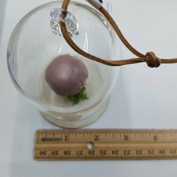 Place & Time Mushroom Ornament Glass Cloche Dome Warm Winter Wishes Decor - Picture 8 of 8